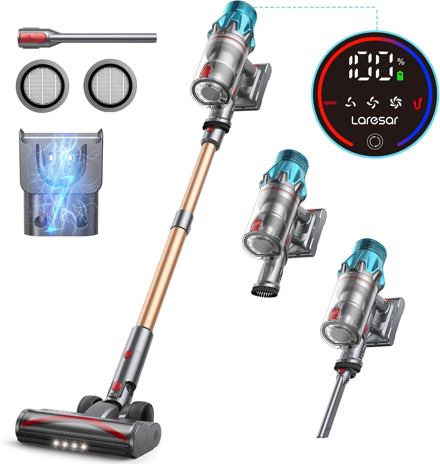 Honiture X7 LED Touch Screen 550W/45Kpa Suction Cordless Vacuum Cleaner