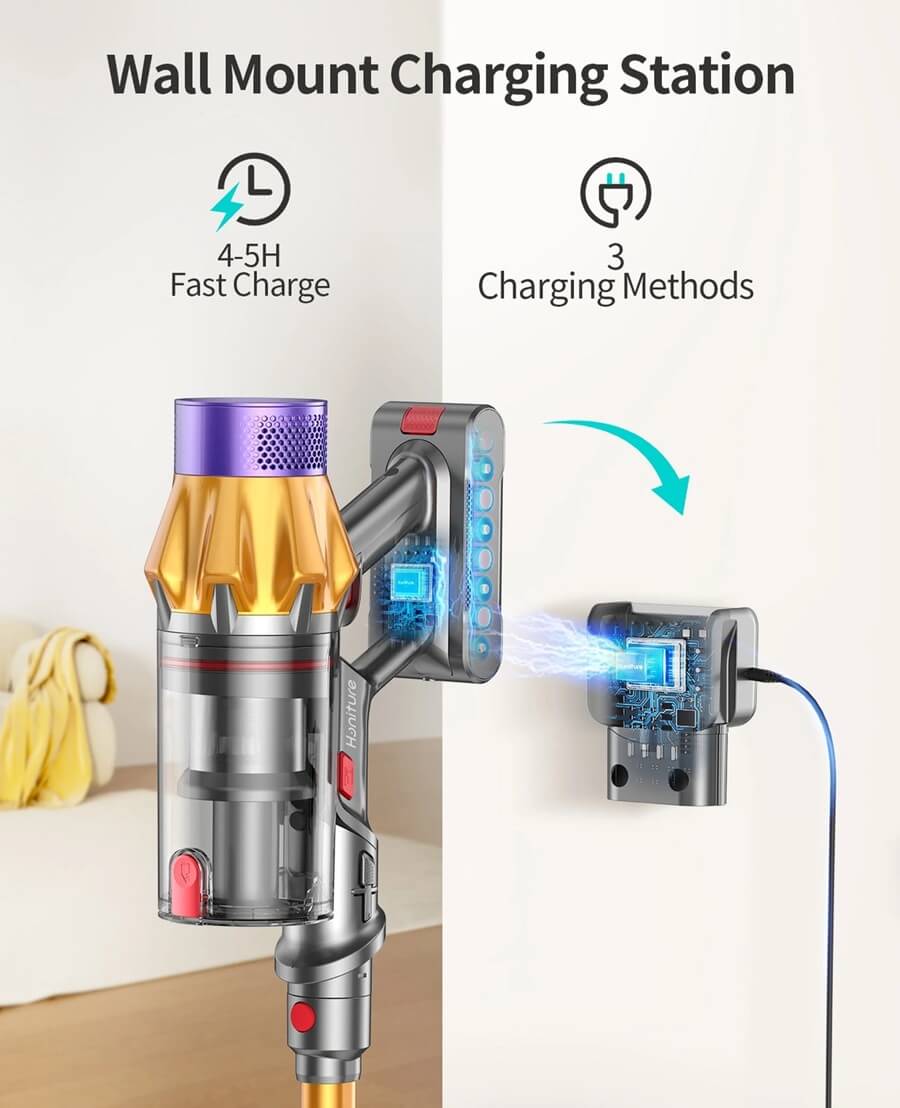 Honiture X7 LED Touch Screen 550W/45Kpa Suction Cordless Vacuum Cleaner
